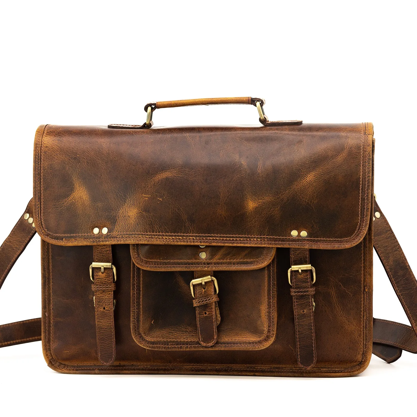 18 inch Buffalo Leather Briefcase