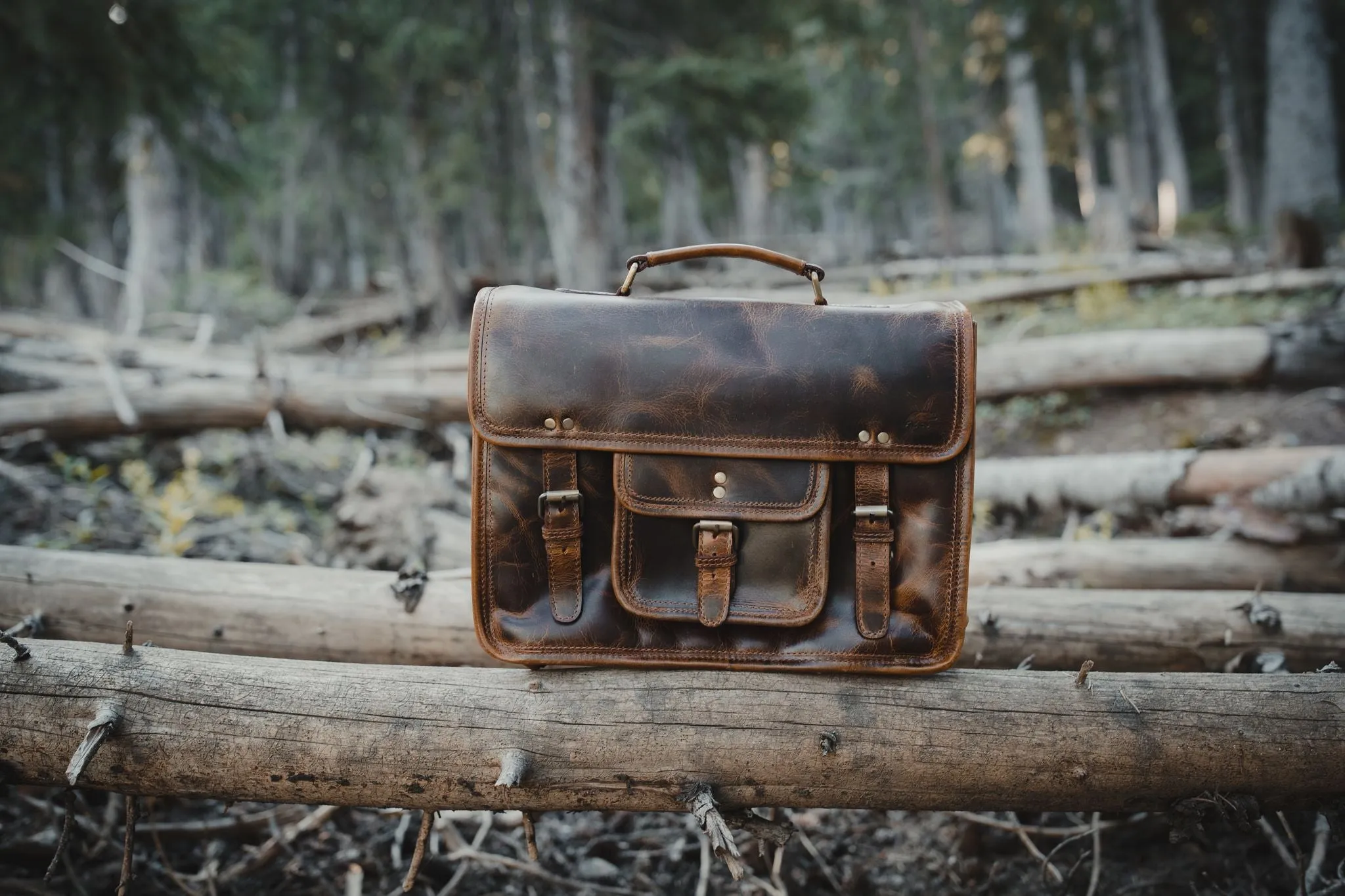 18 inch Buffalo Leather Briefcase