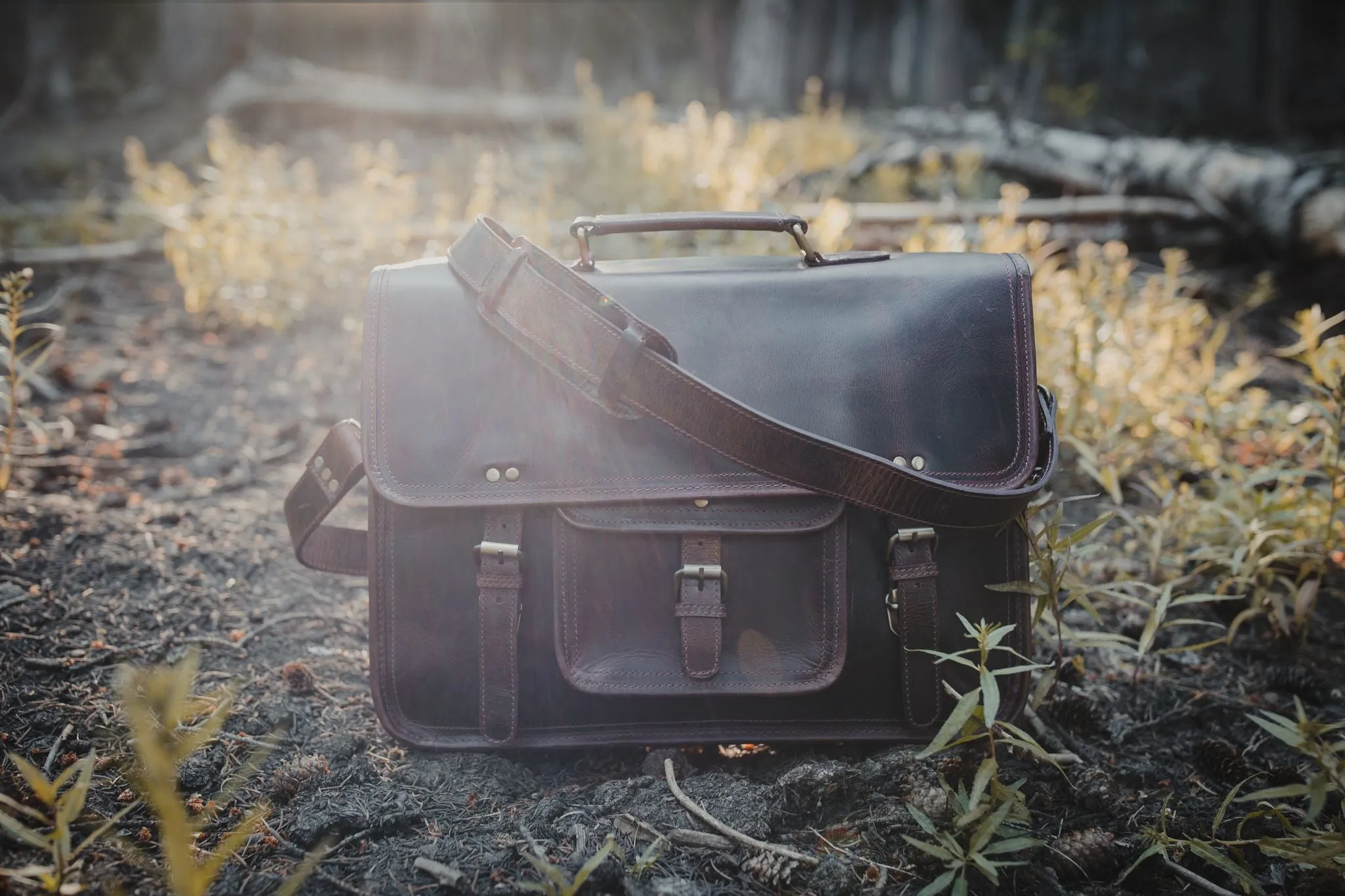 18 inch Buffalo Leather Briefcase