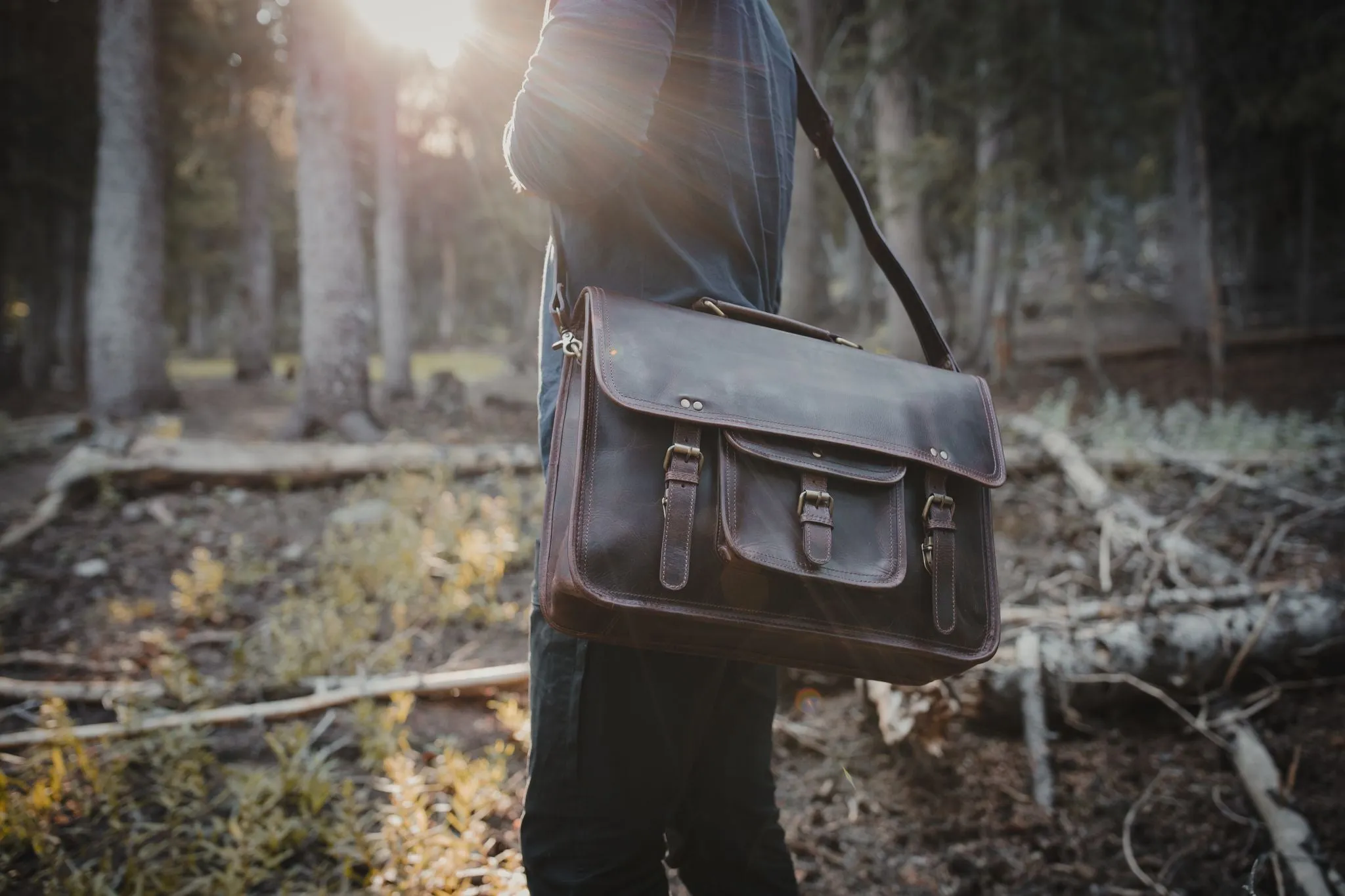 18 inch Buffalo Leather Briefcase