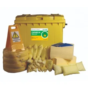 600 litre Ecospill Chemical Spill Kit - 4 Wheeled Bin