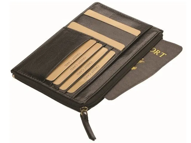 Adpel Bon Voyage Vitello Leather Passport Holder | Black