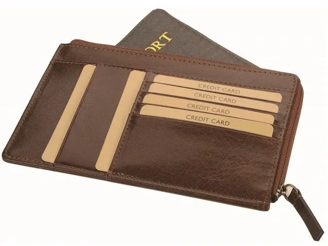 Adpel Bon Voyage Vitello Leather Passport Holder | Brown