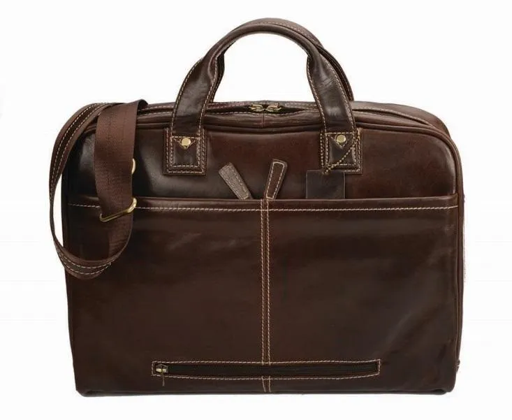 Adpel Capri Leather Computer Bag | Brown