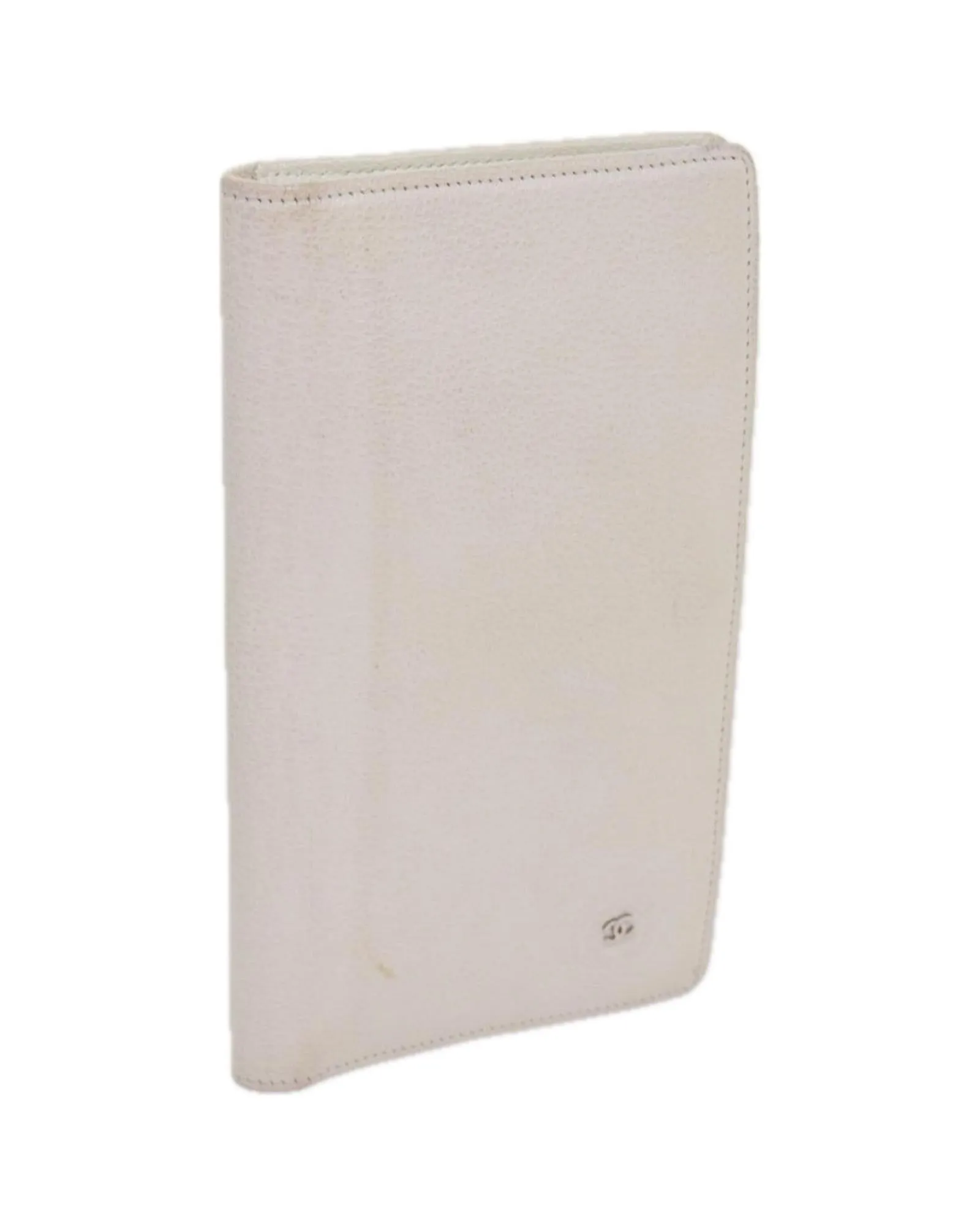 Authentic White Leather Wallet with CC Logo