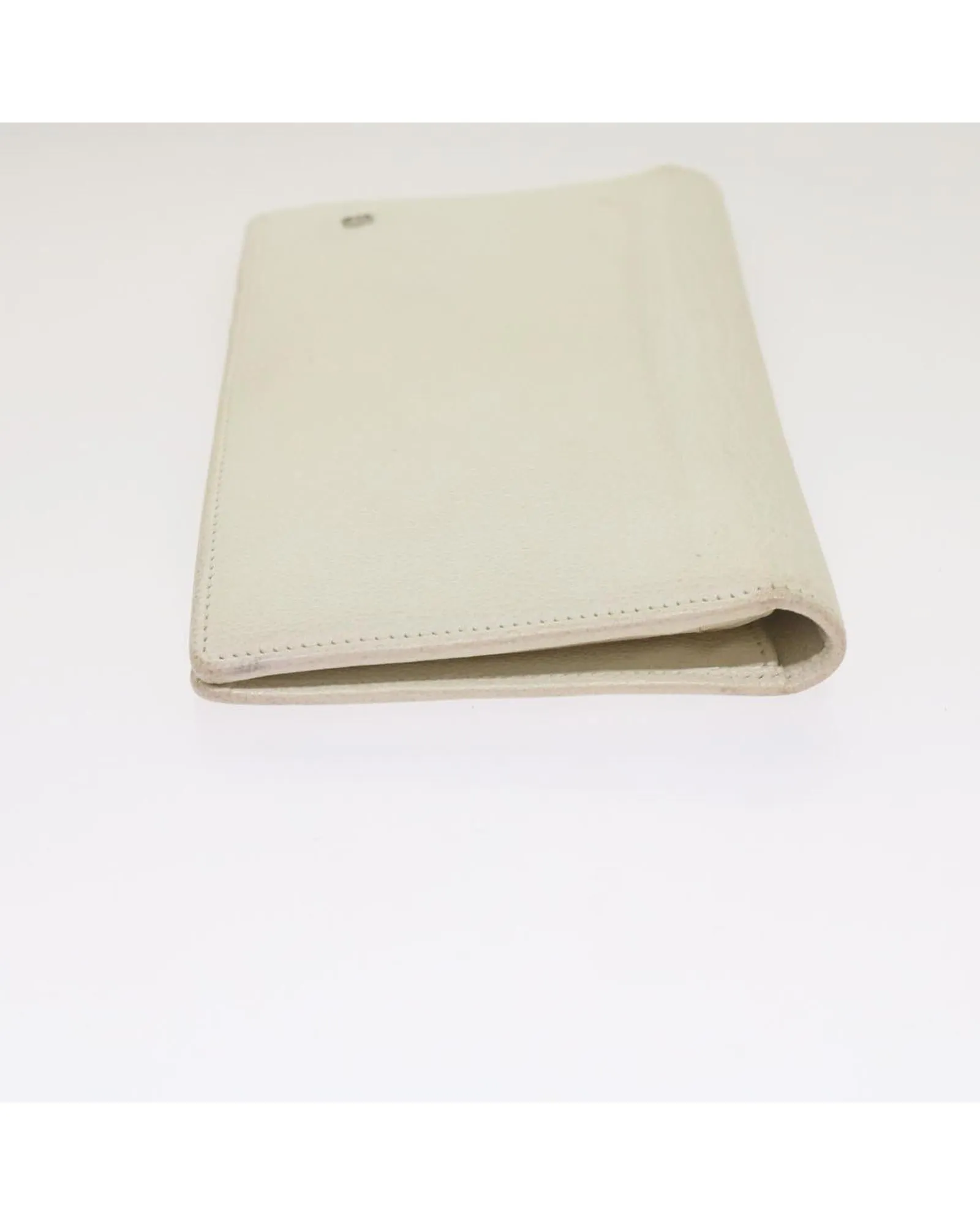 Authentic White Leather Wallet with CC Logo