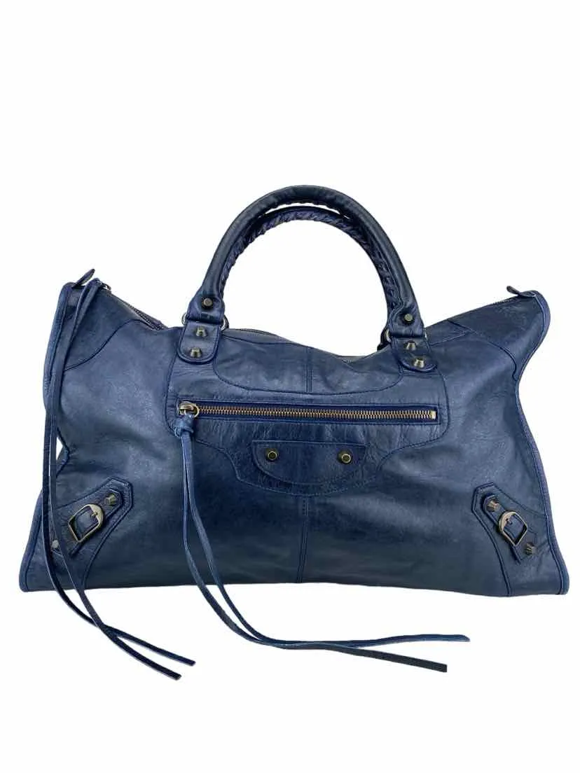 Balenciaga Women's Motorcycle City Extra-Large Handbag Blue