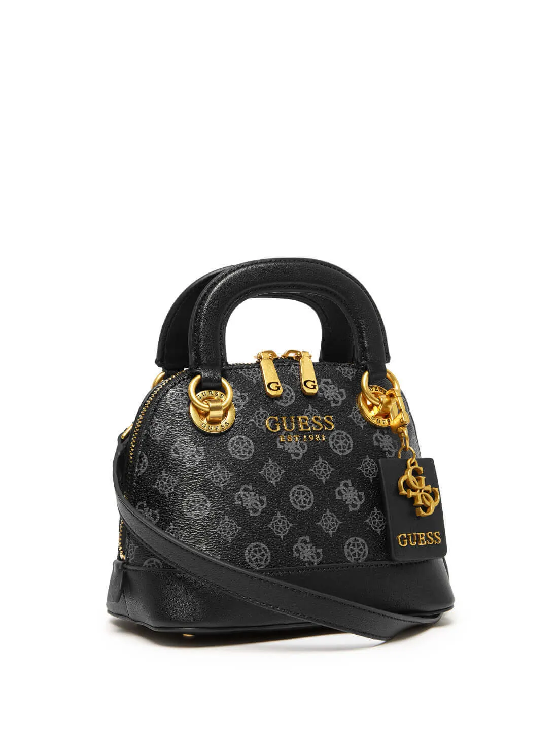 Black Cathleen Logo Small Dome Satchel