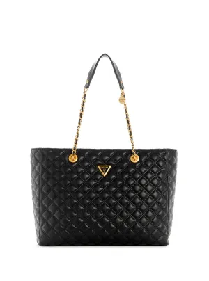 Black Giully Quilted Tote Bag