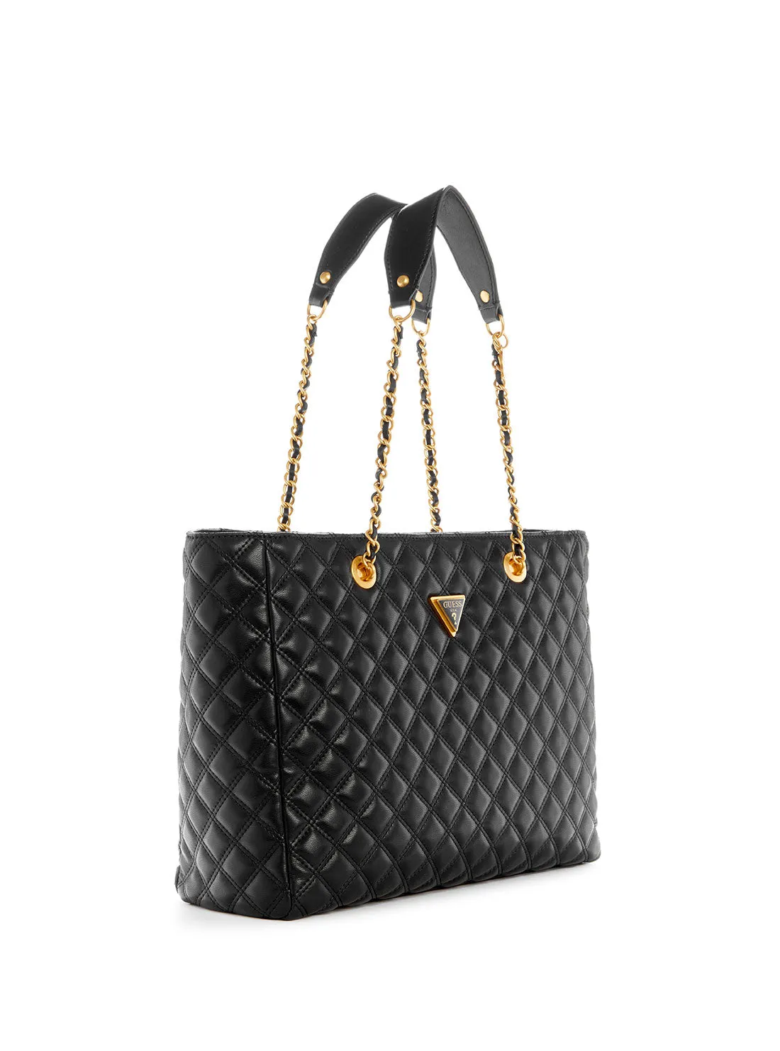 Black Giully Quilted Tote Bag