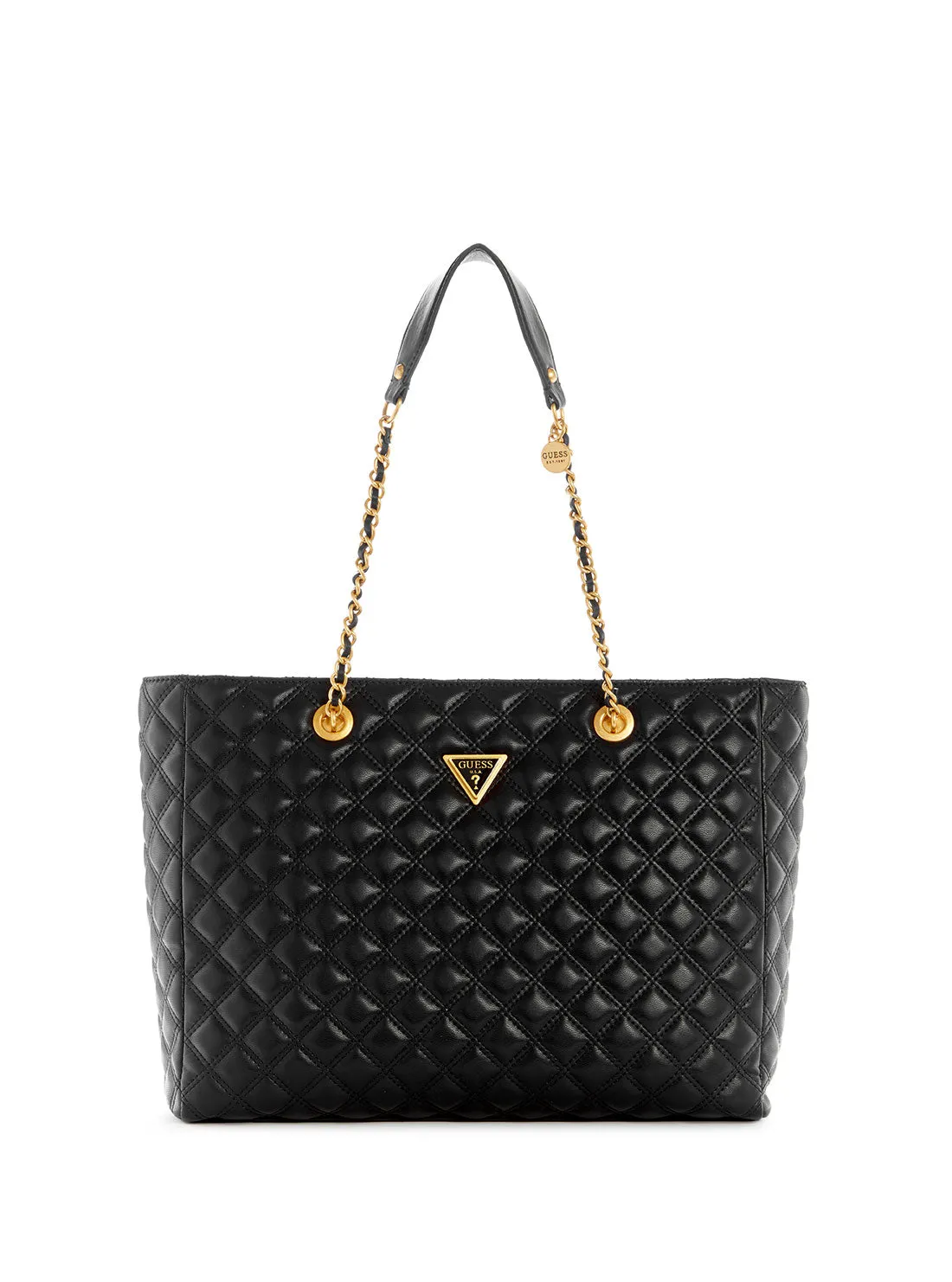 Black Giully Quilted Tote Bag