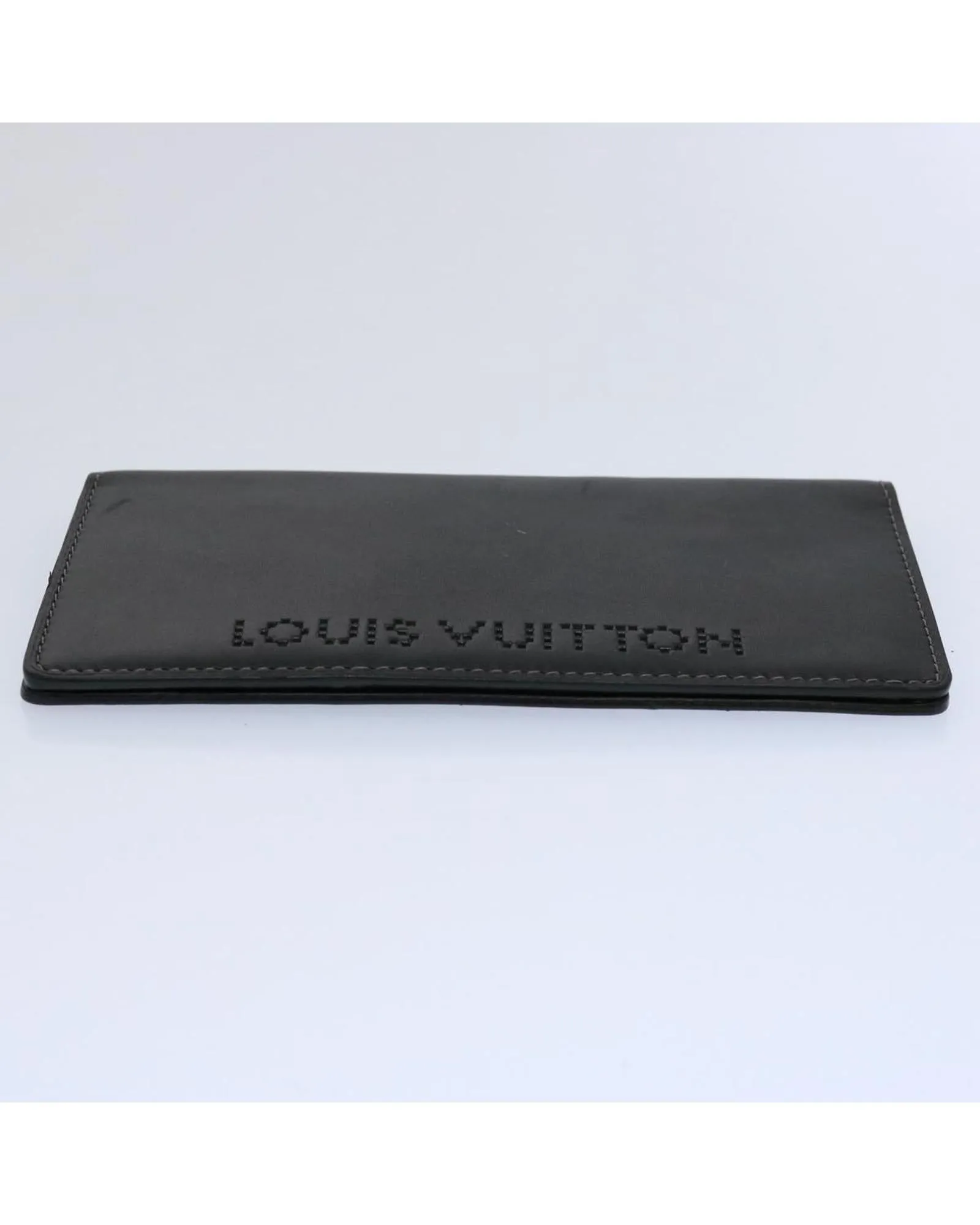 Black Leather Long Wallet with Multiple Compartments - French-Made LV Accessory