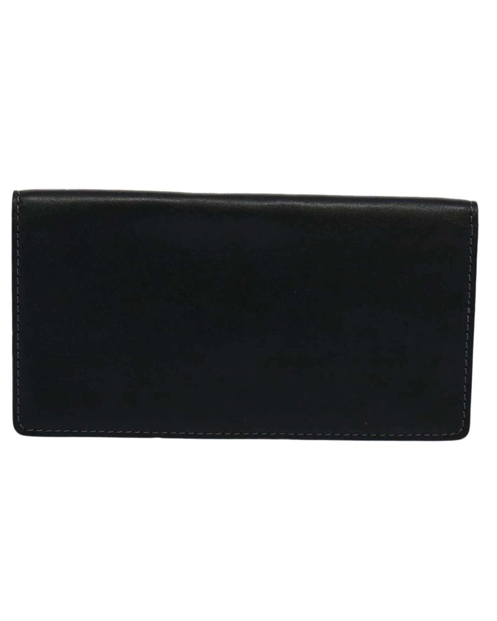 Black Leather Long Wallet with Multiple Compartments - French-Made LV Accessory