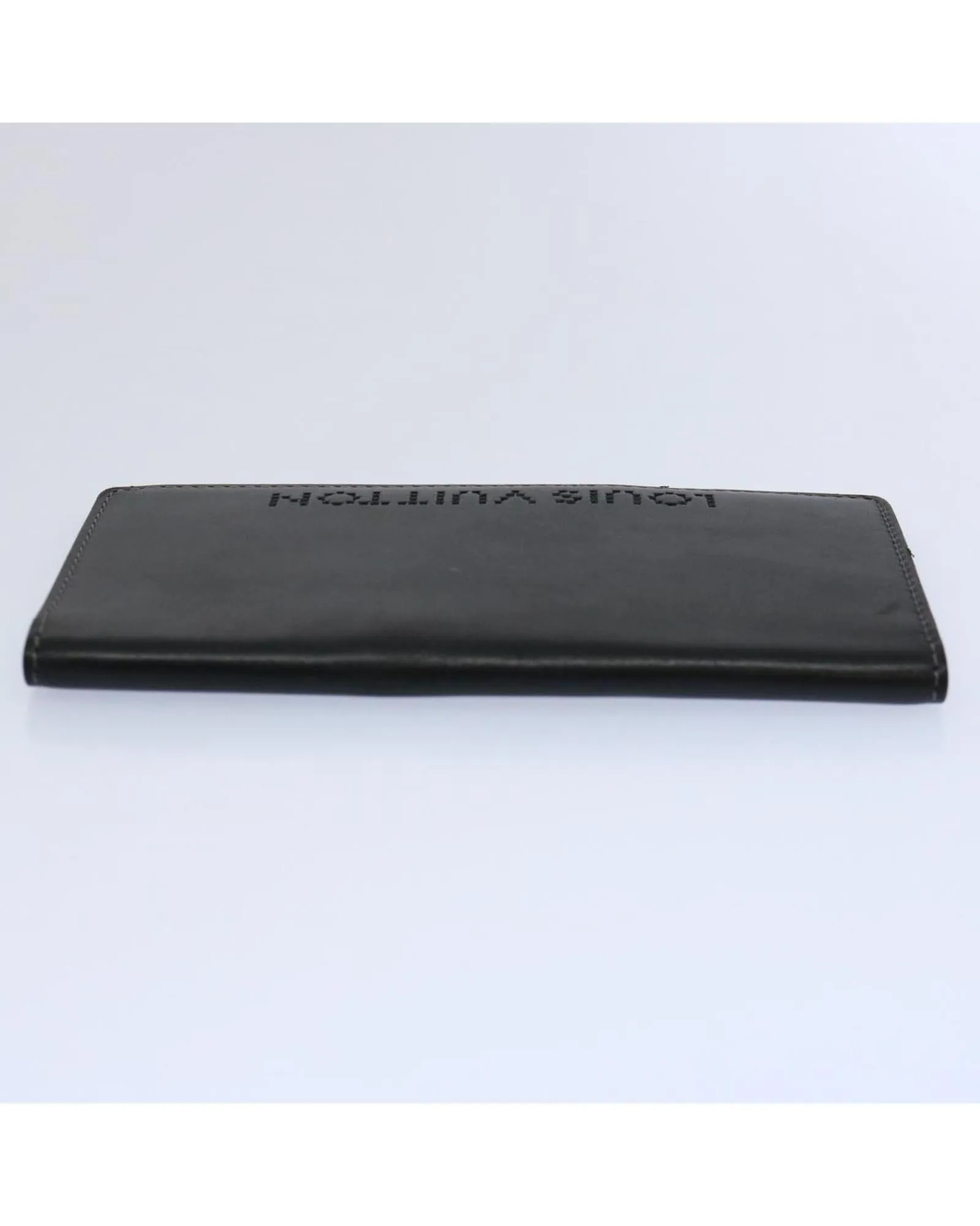 Black Leather Long Wallet with Multiple Compartments - French-Made LV Accessory