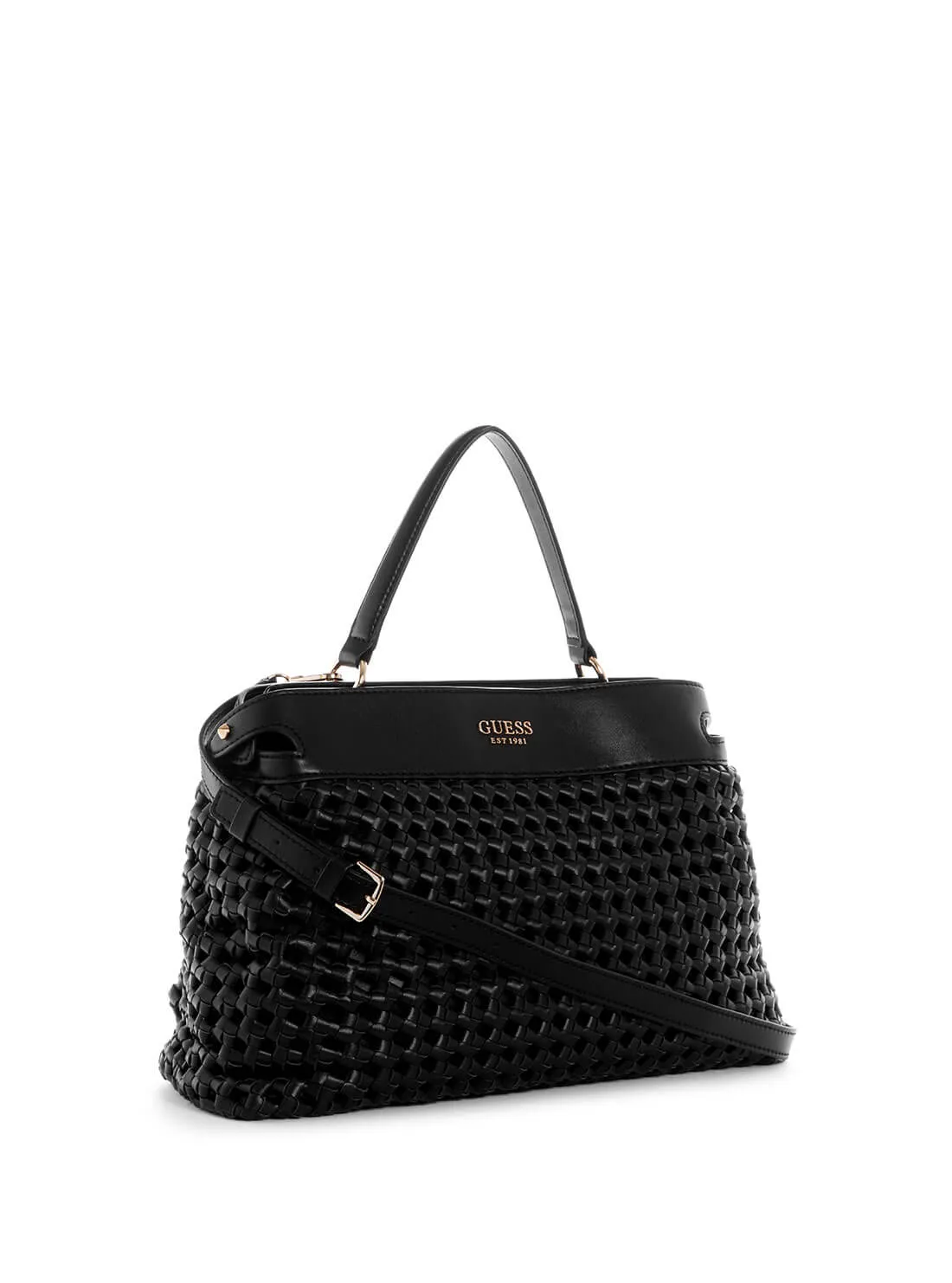 Black Sicilia Crossbody Satchel Bag