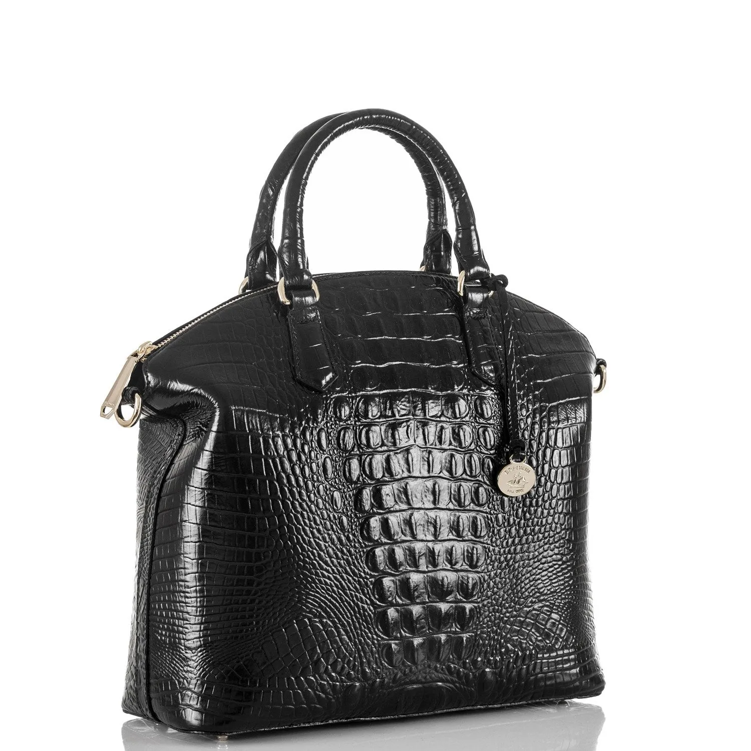 Brahmin Large Duxbury Satchel - Black Melbourne