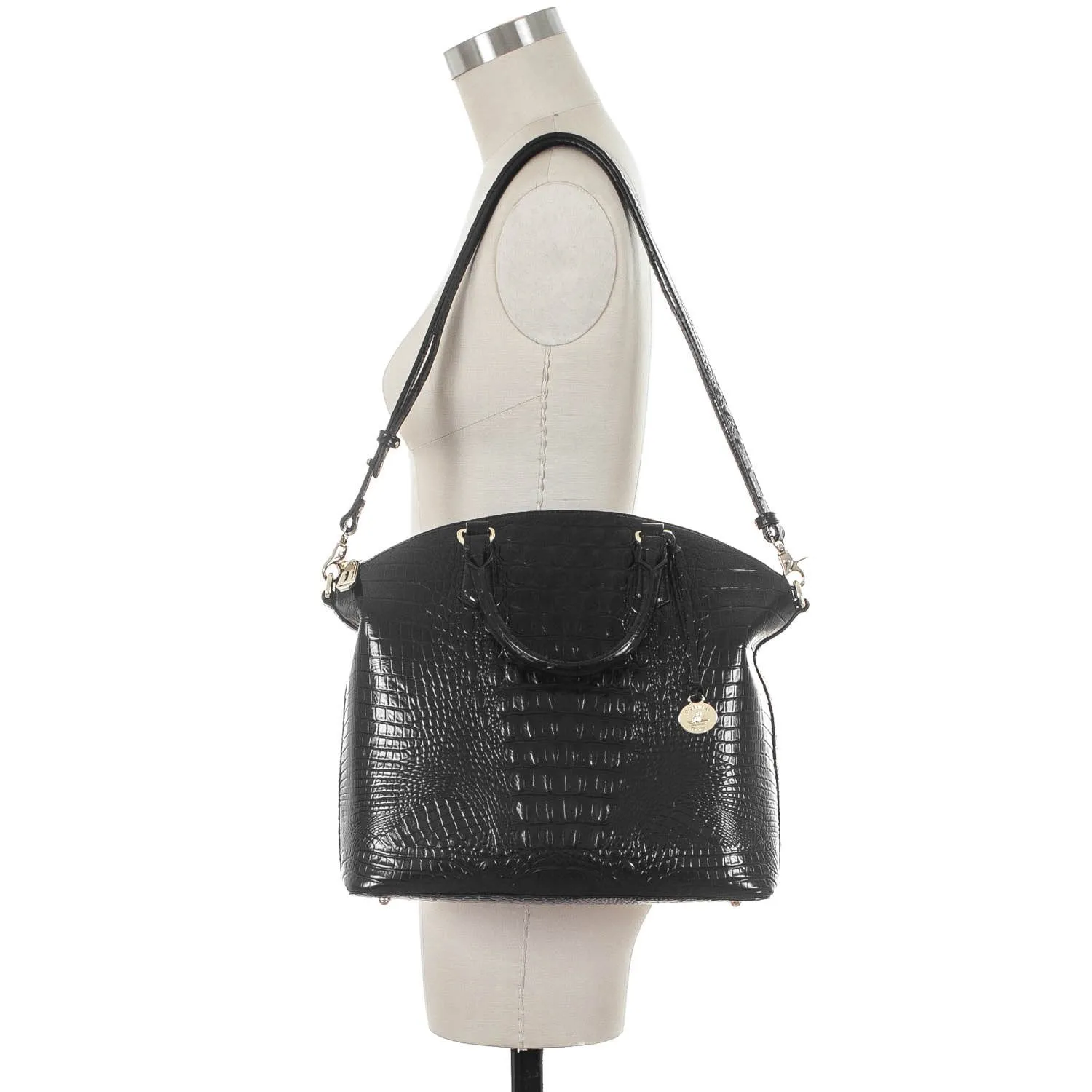 Brahmin Large Duxbury Satchel - Black Melbourne