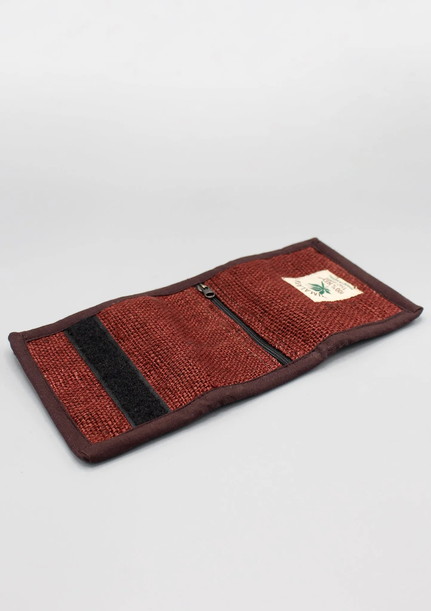 Chocolate Brown Hemp Tri Fold Wallet