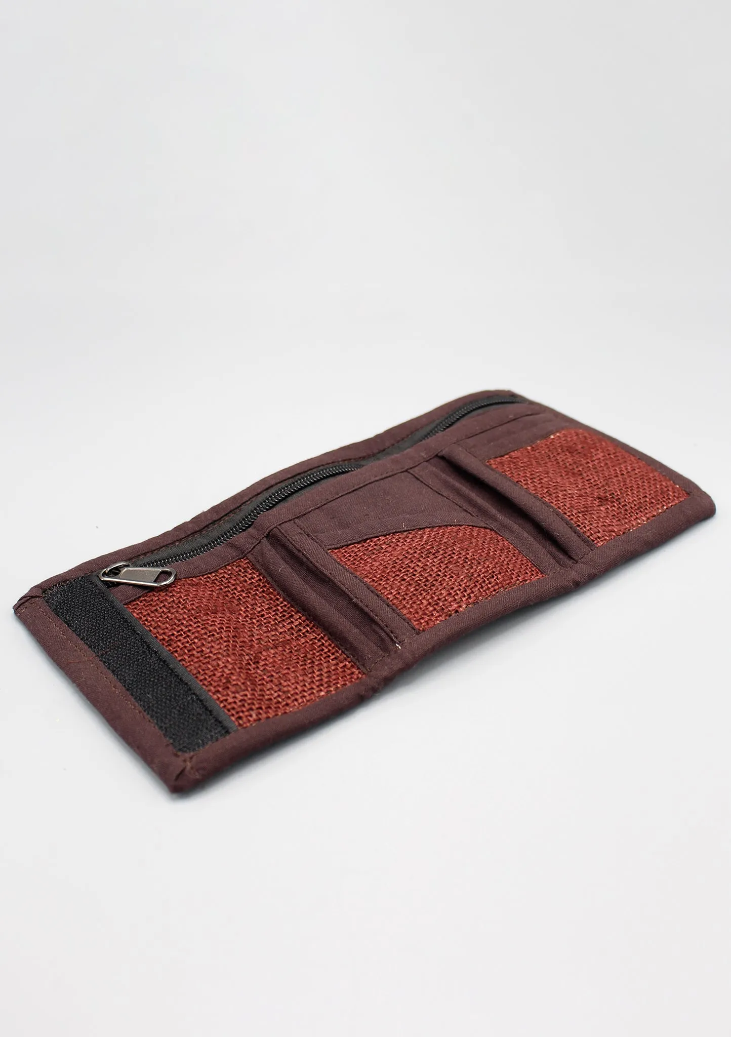 Chocolate Brown Hemp Tri Fold Wallet