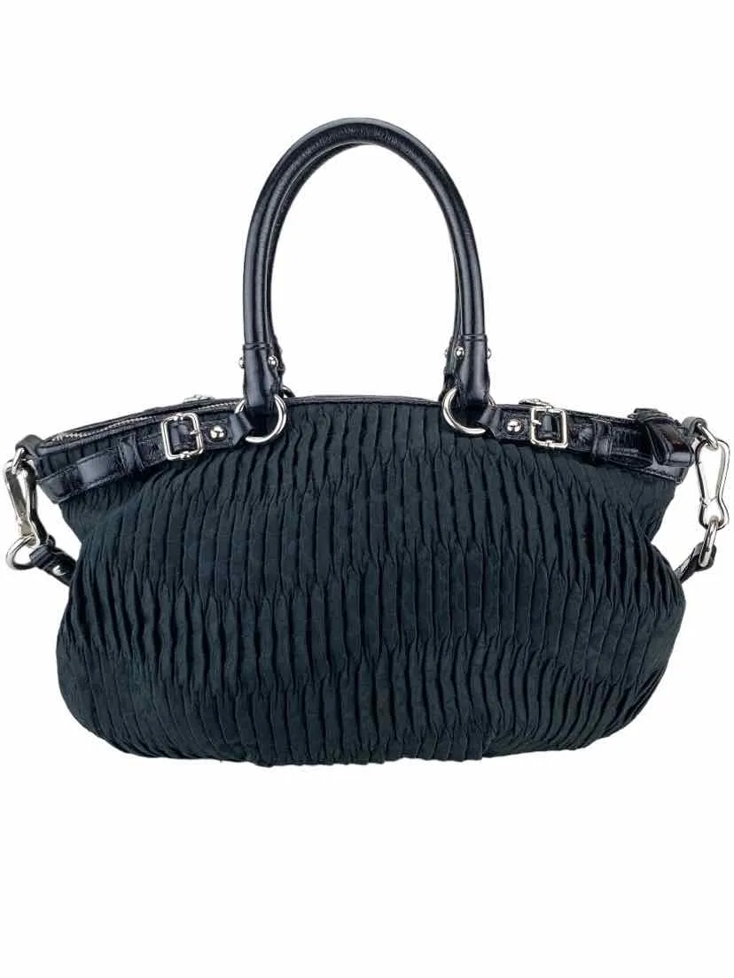 Coach Women's Sophia Pleated Signature Jaquard Satchel Black One Size