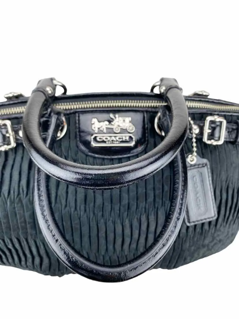 Coach Women's Sophia Pleated Signature Jaquard Satchel Black One Size