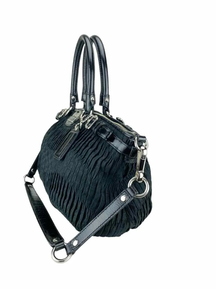 Coach Women's Sophia Pleated Signature Jaquard Satchel Black One Size