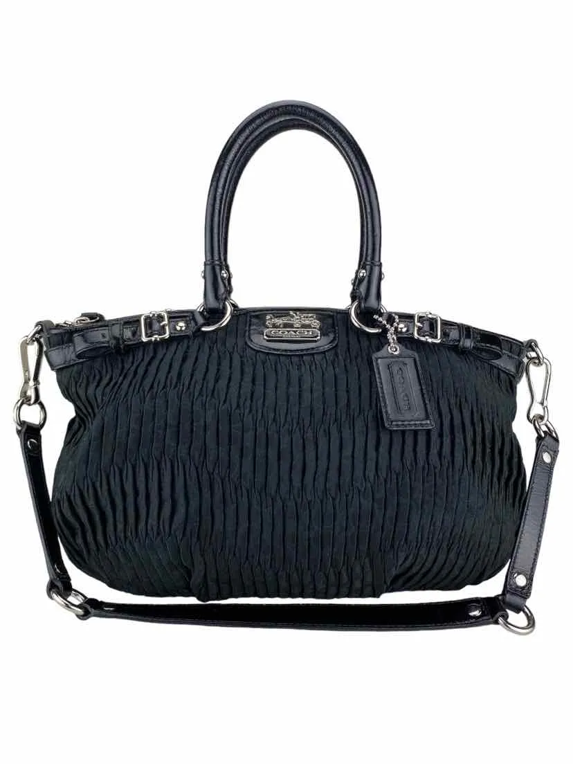 Coach Women's Sophia Pleated Signature Jaquard Satchel Black One Size