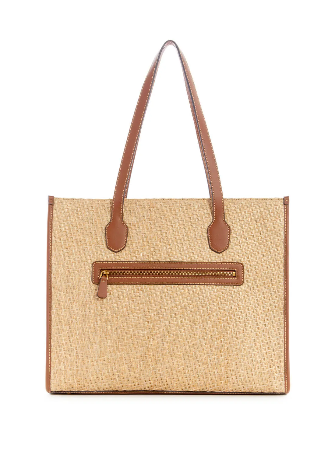 Cognac Brown and Natural Silvana Tote Bag