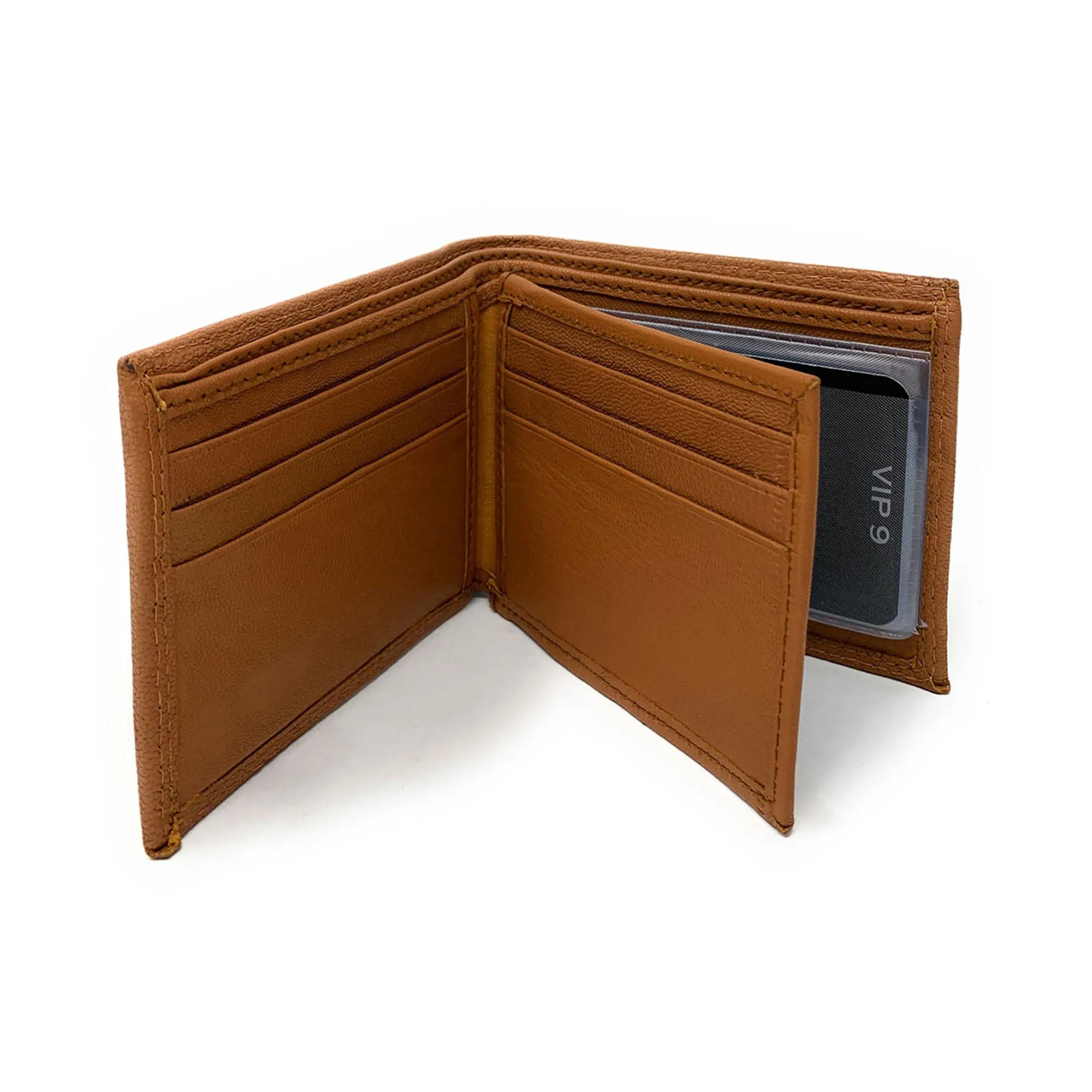 Empire Cove VIP Classic Genuine Leather Slim Bifold Wallets Side Flip ID Compartment