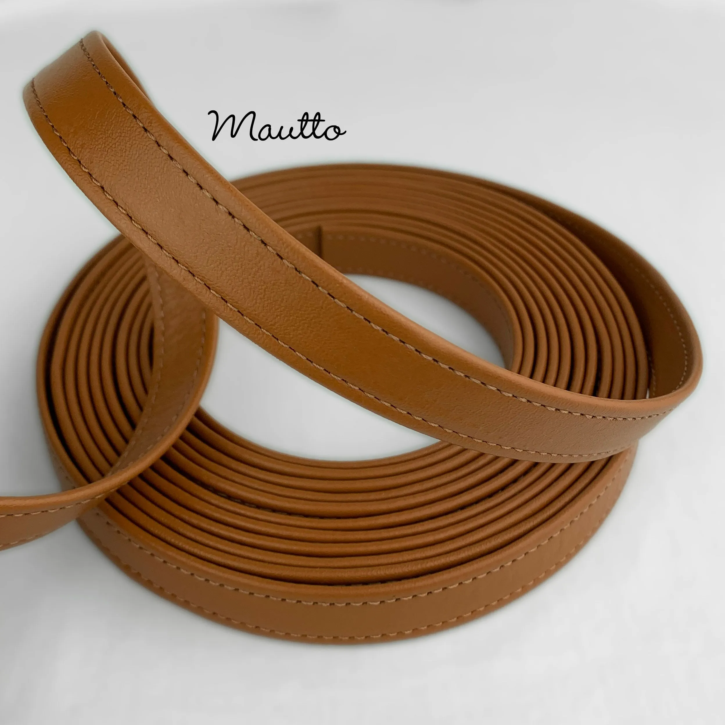 Finished Dark Tan Leather Strapping - 3/4 inch (0.75") Wide - for DIY, Leathercrafting, Repair & more