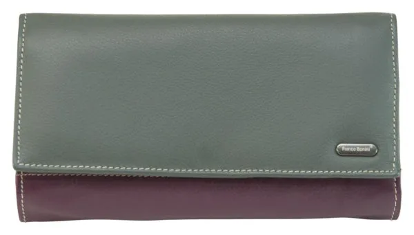 Franco Bonini - 4206 Classic Flap over ladies leather wallet - Grey Multi