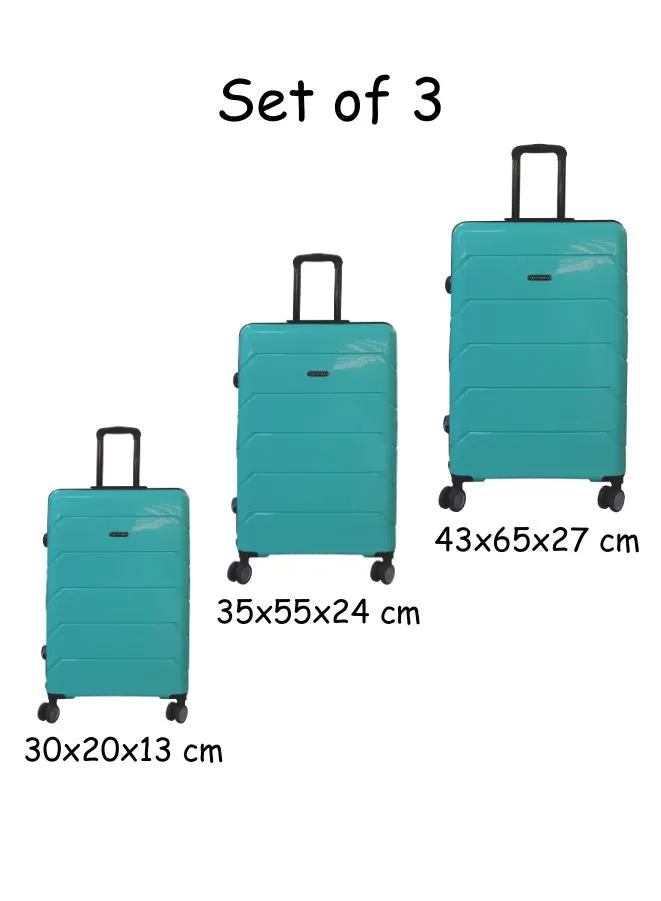 Gai Mattiolo 4-Wheeled Trolley Bag, PP Material, Italian Design, Lightweight and Durable Travel Suitcase, Set of 3