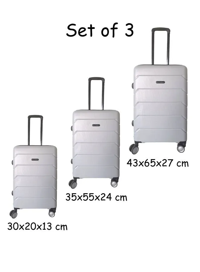 Gai Mattiolo 4-Wheeled Trolley Bag, PP Material, Italian Design, Lightweight and Durable Travel Suitcase, Set of 3