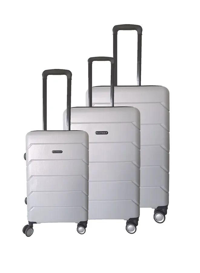 Gai Mattiolo 4-Wheeled Trolley Bag, PP Material, Italian Design, Lightweight and Durable Travel Suitcase, Set of 3