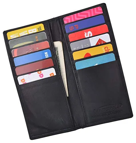 Genuine Leather Bifold Front Pocket Wallet ID Credit Card Money Holder