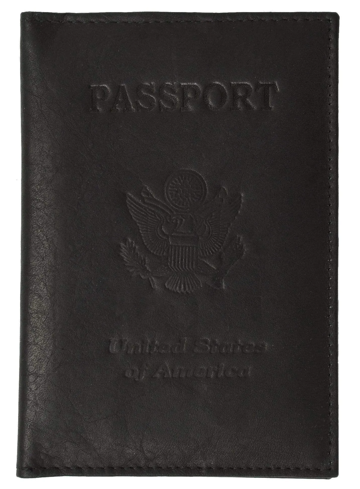 Genuine Leather Passport Credit Card Holder Wallet for Traveling 601 CF USA BLIND (C)