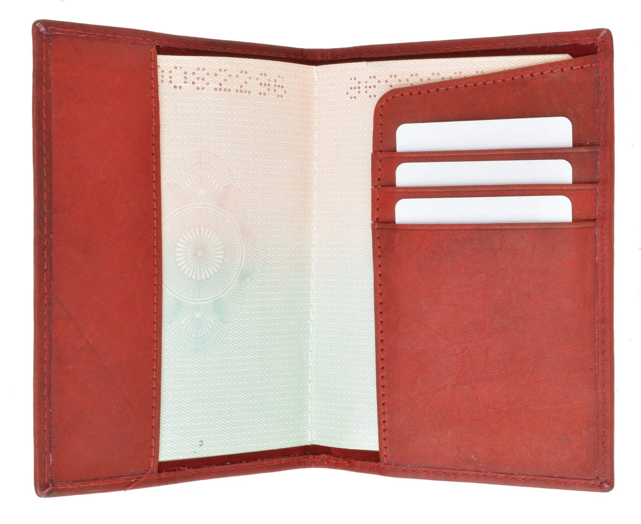 Genuine Leather Passport Credit Card Holder Wallet for Traveling 601 CF USA BLIND (C)