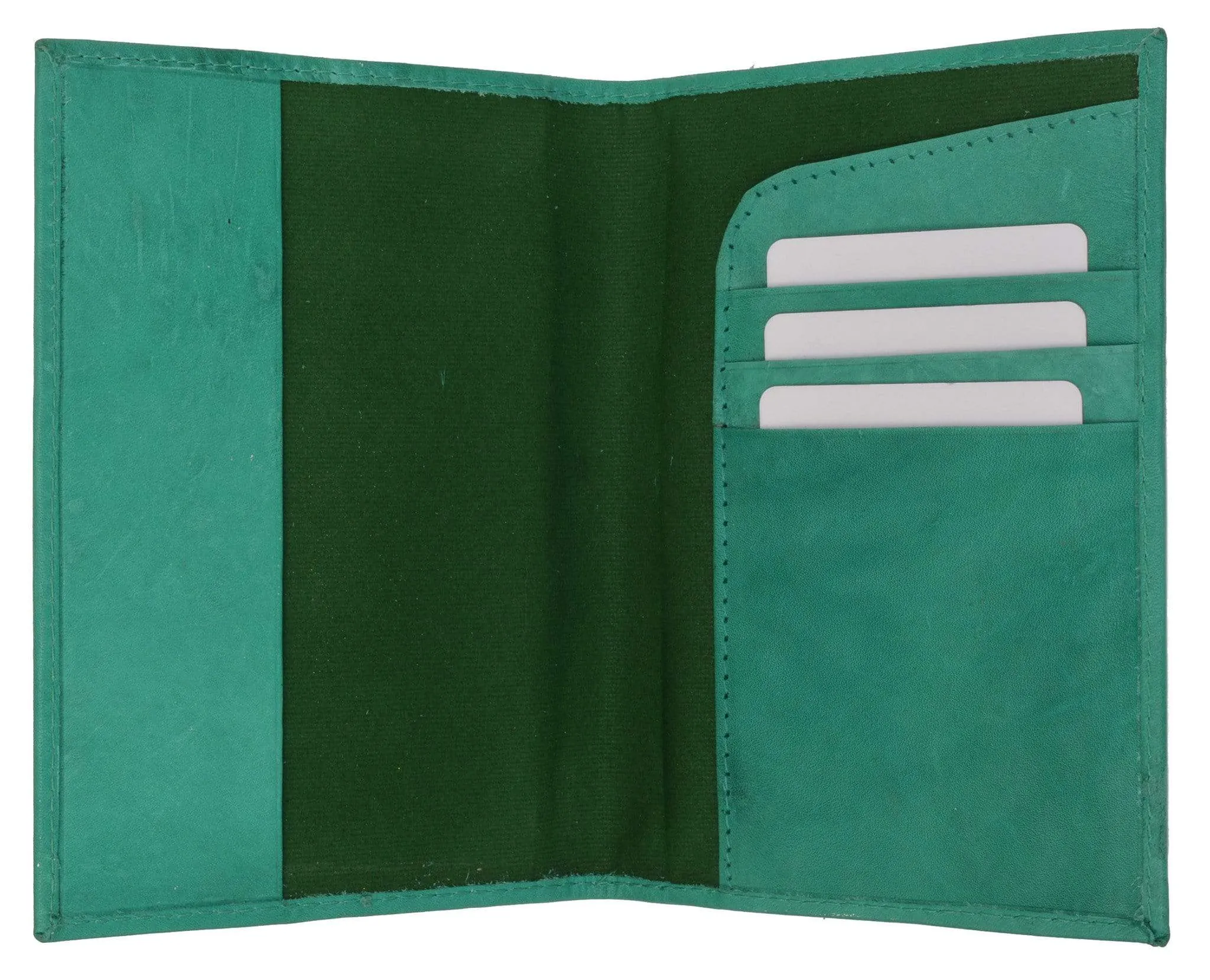 Genuine Leather Passport Credit Card Holder Wallet for Traveling 601 CF USA BLIND (C)