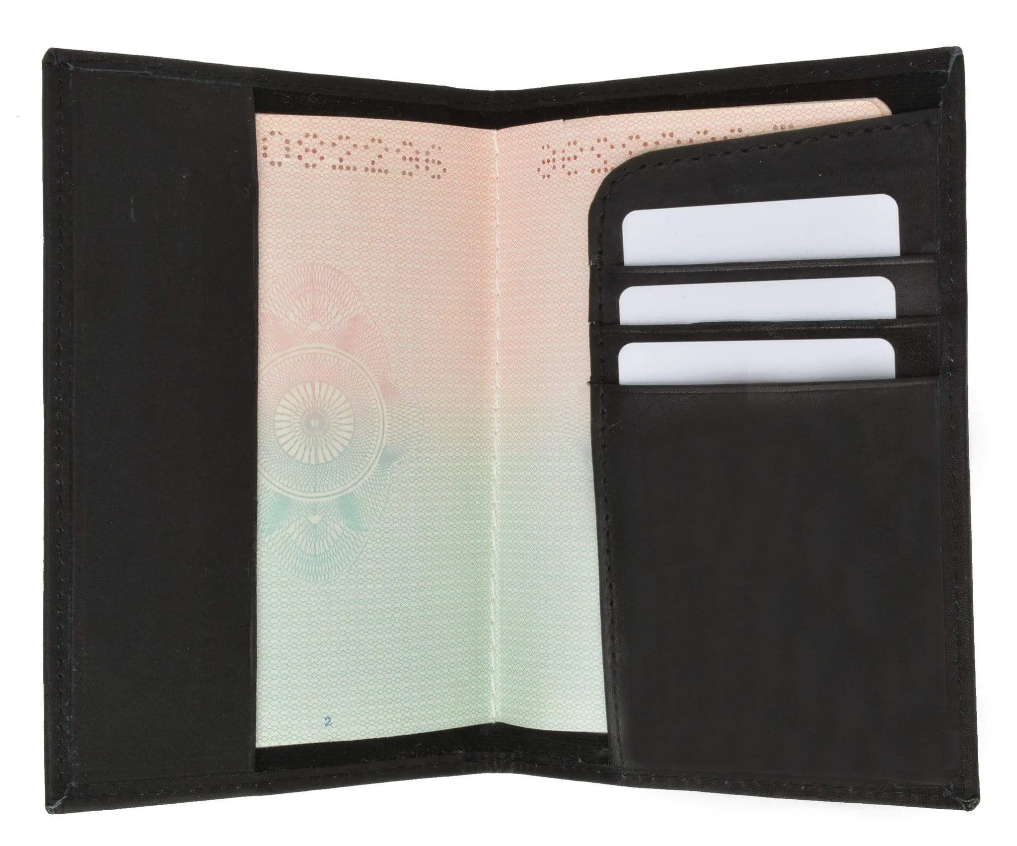 Genuine Leather Passport Credit Card Holder Wallet for Traveling 601 CF USA BLIND (C)