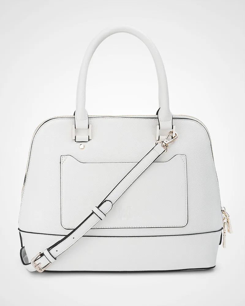 Grace Medium Dome Satchel Bag   Metallic Stripe Bag Strap