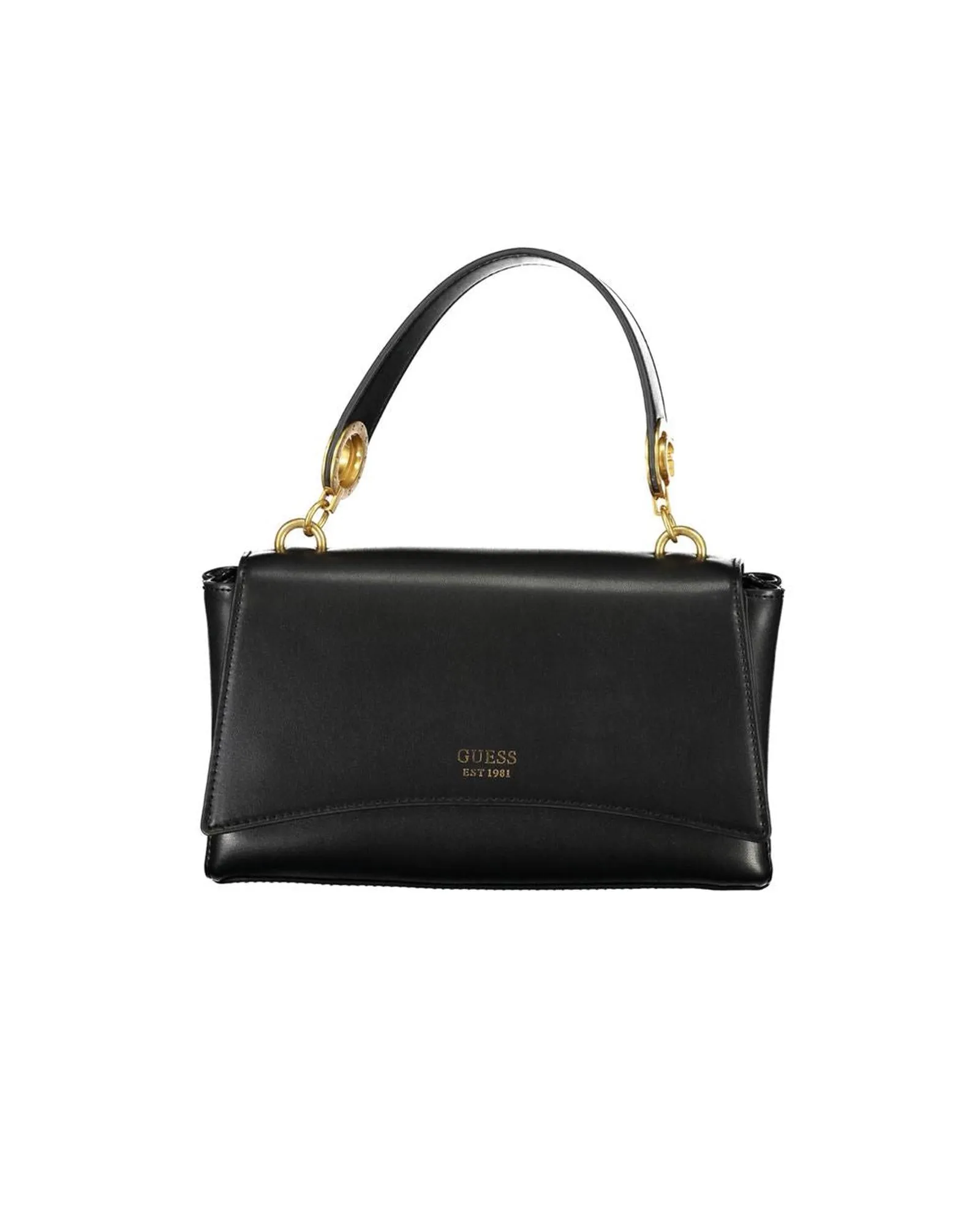 Guess Harmony Satchel Black Leather Handbag