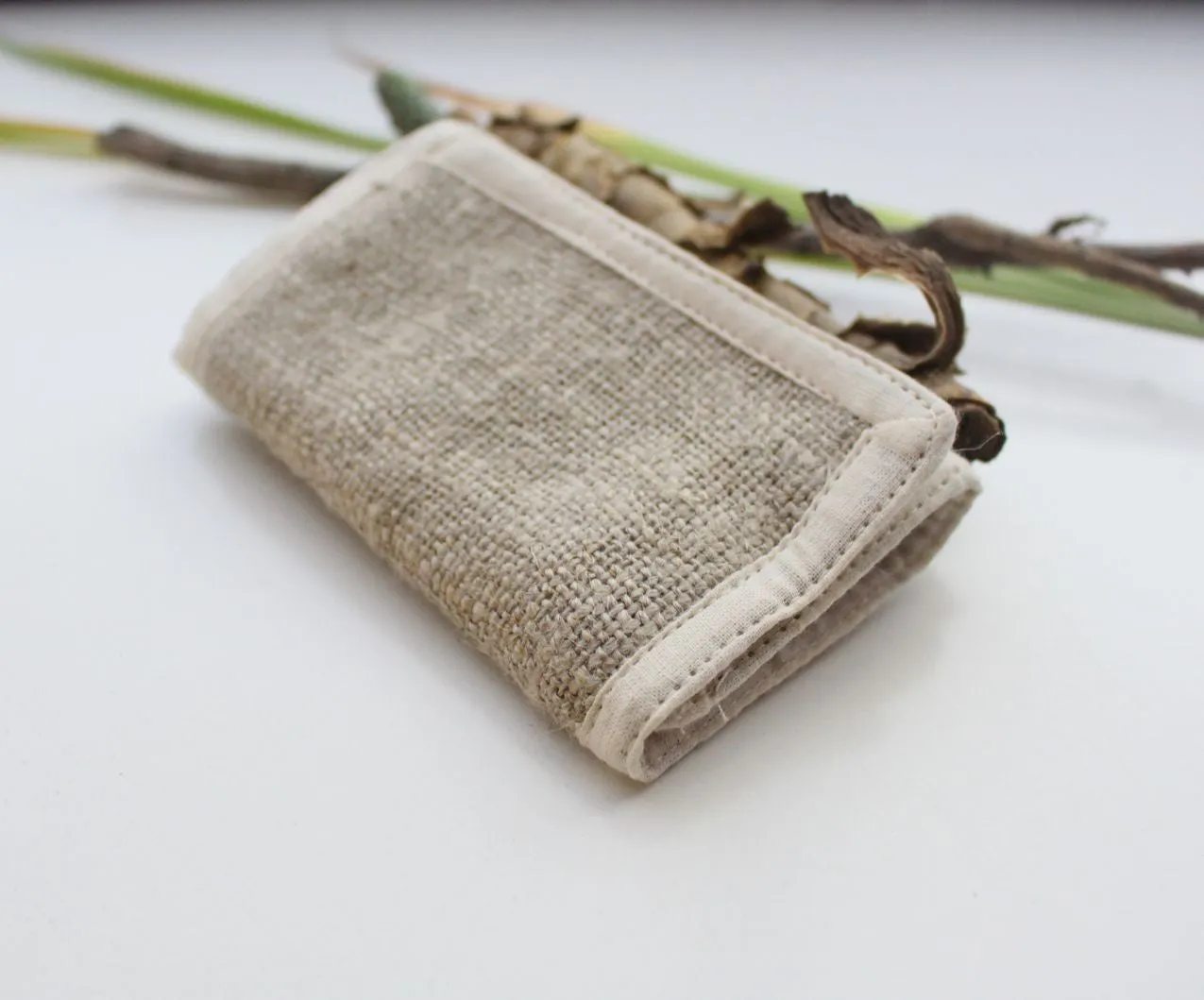 Hemp Tri Fold Off White Wallet