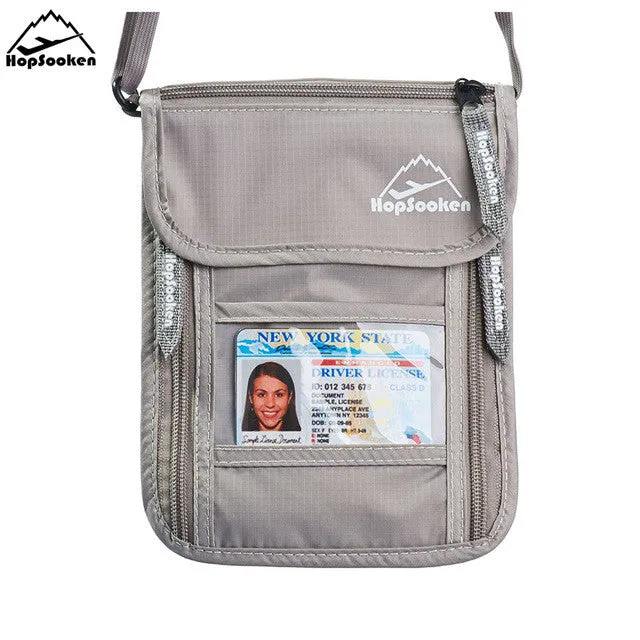 Hopsooken Travel Neck Pouch Bag Passport Holder Rfid Blocking Passports Phone Protecting Organizer Accessories Bag HS167