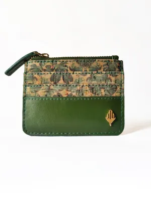 Iris- Cactus Leather & Cork Cardholder (Green)