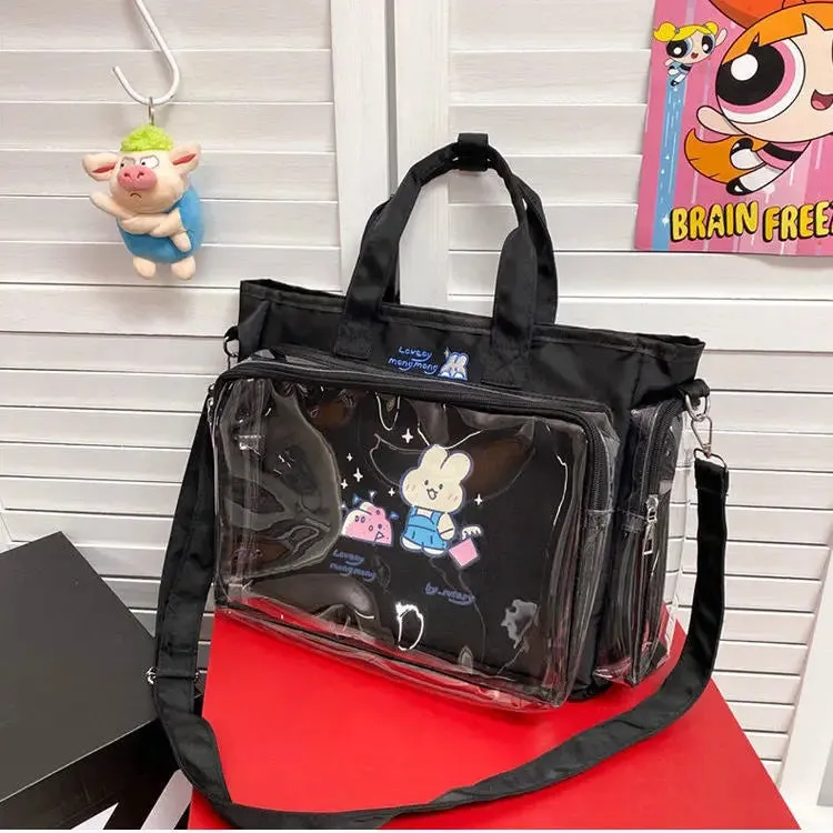 Japanese Cute Big Capacity Jk20cm Baby Bag Female Bar Bag New Student Transparent One Shoulder Cross Body Hand Pain Bag