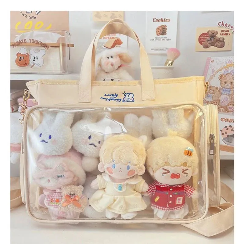 Japanese Cute Big Capacity Jk20cm Baby Bag Female Bar Bag New Student Transparent One Shoulder Cross Body Hand Pain Bag