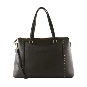 KELLY & KATIE - Women's Faux Leather Viana Satchel with Mini Goldtone Studs