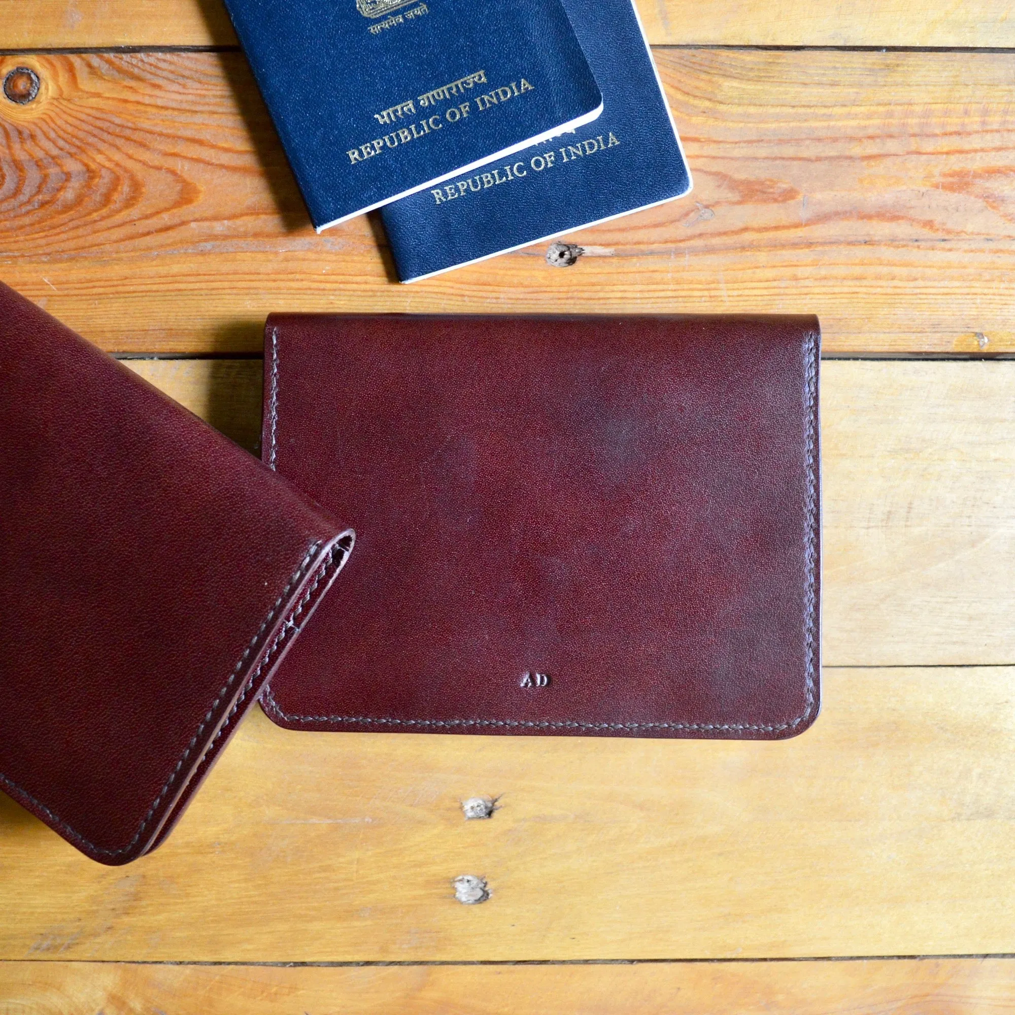 Large Passport Wallet - Mahogany