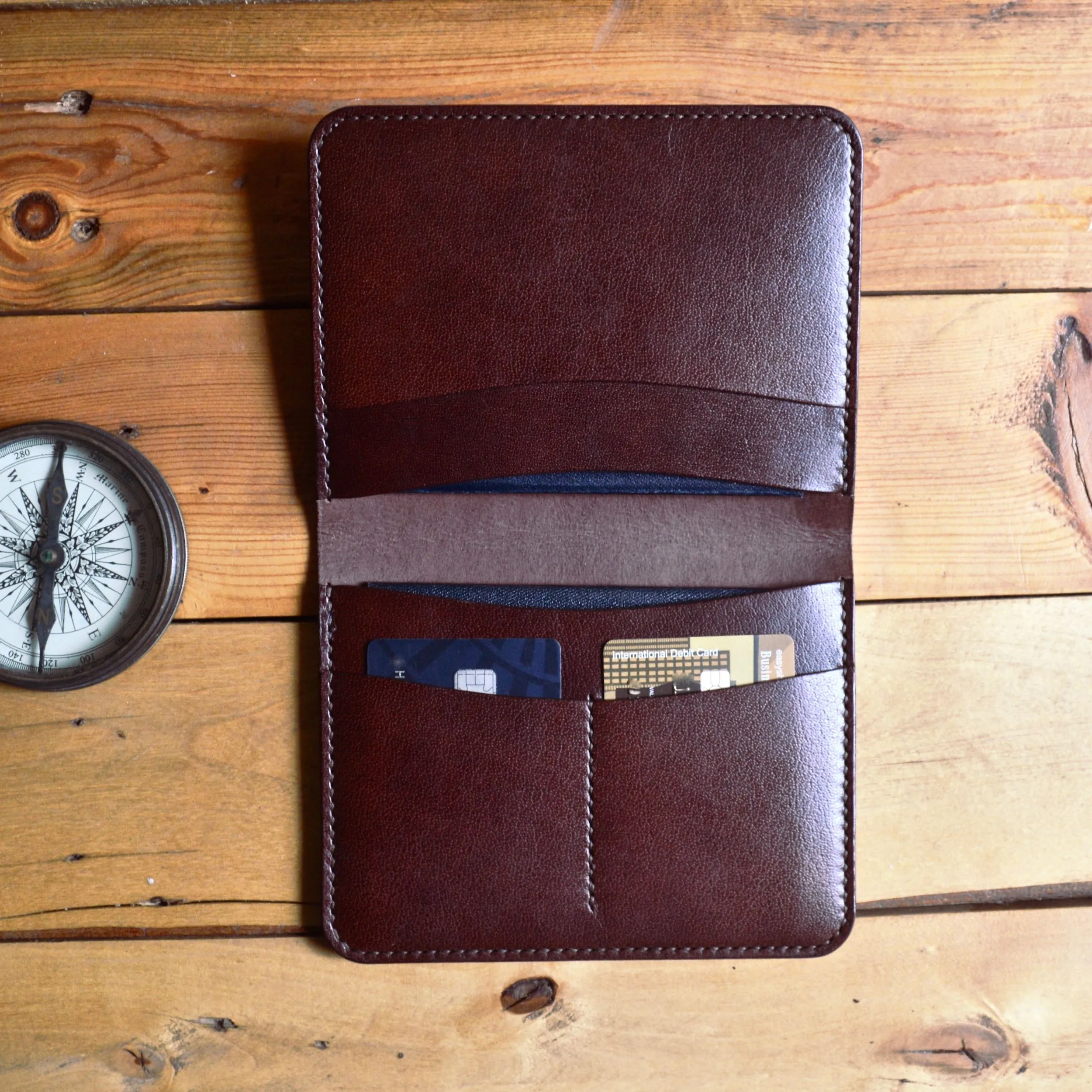 Large Passport Wallet - Mahogany