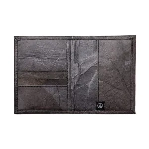 Leaf Leather Travel Wallet - Black